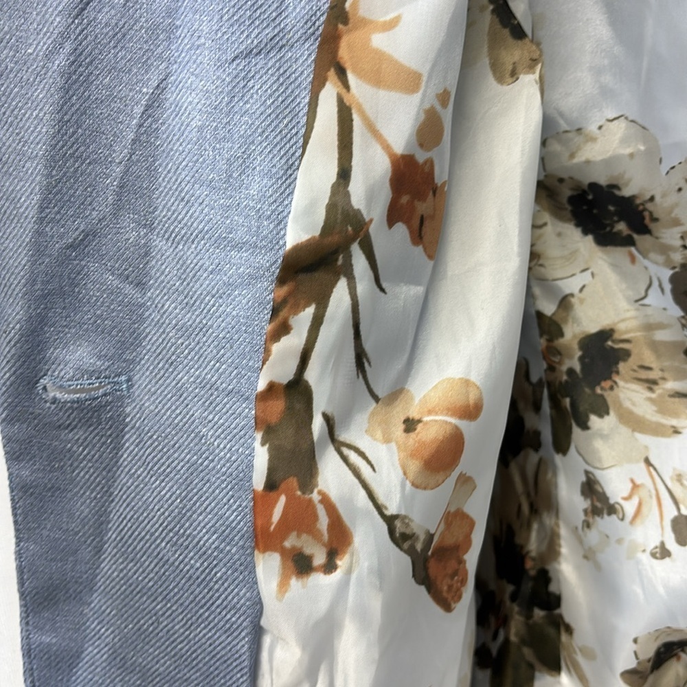 Jules & Leopold linen blend Light Blue Blazer button collard jacket small - Picture 9 of 9